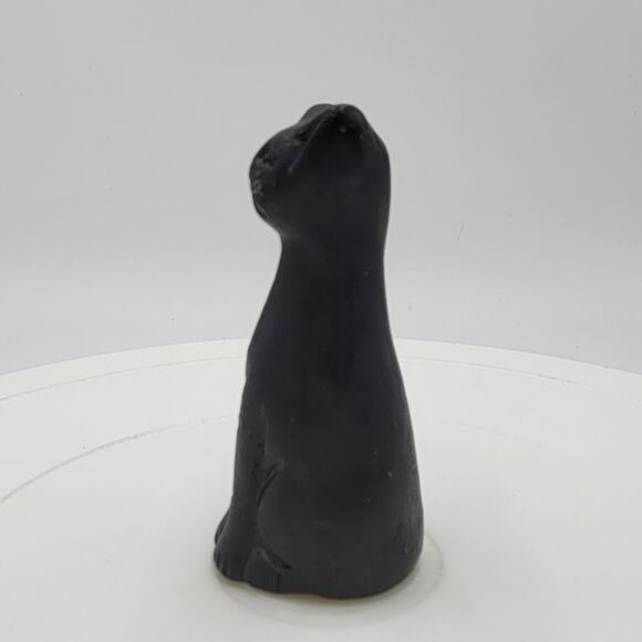 Vintage MCM Cats Miniature Black Handmade Mexican Clay Two - Picture 10 of 15